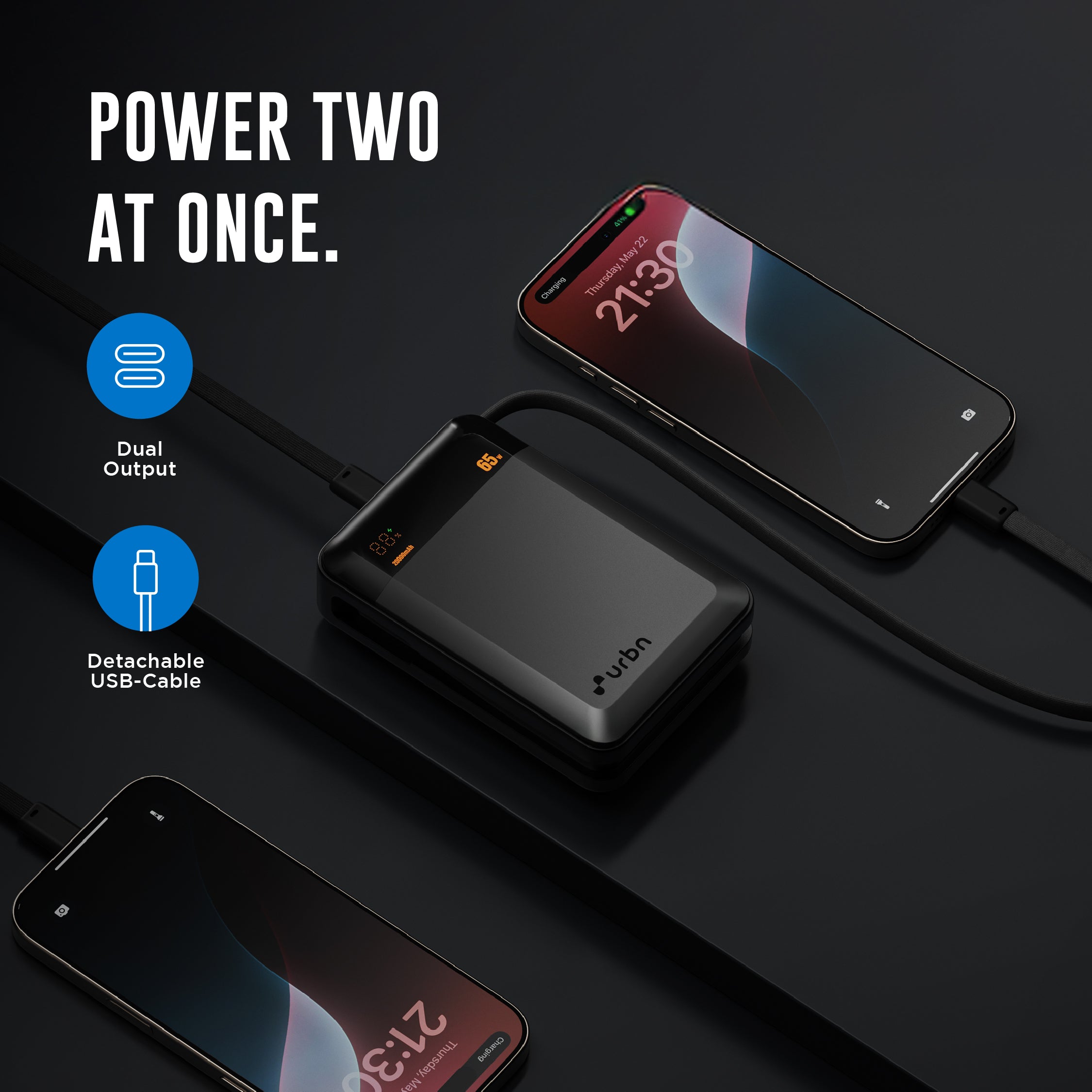 20,000 mAh Ultra Volt 65W Power Bank