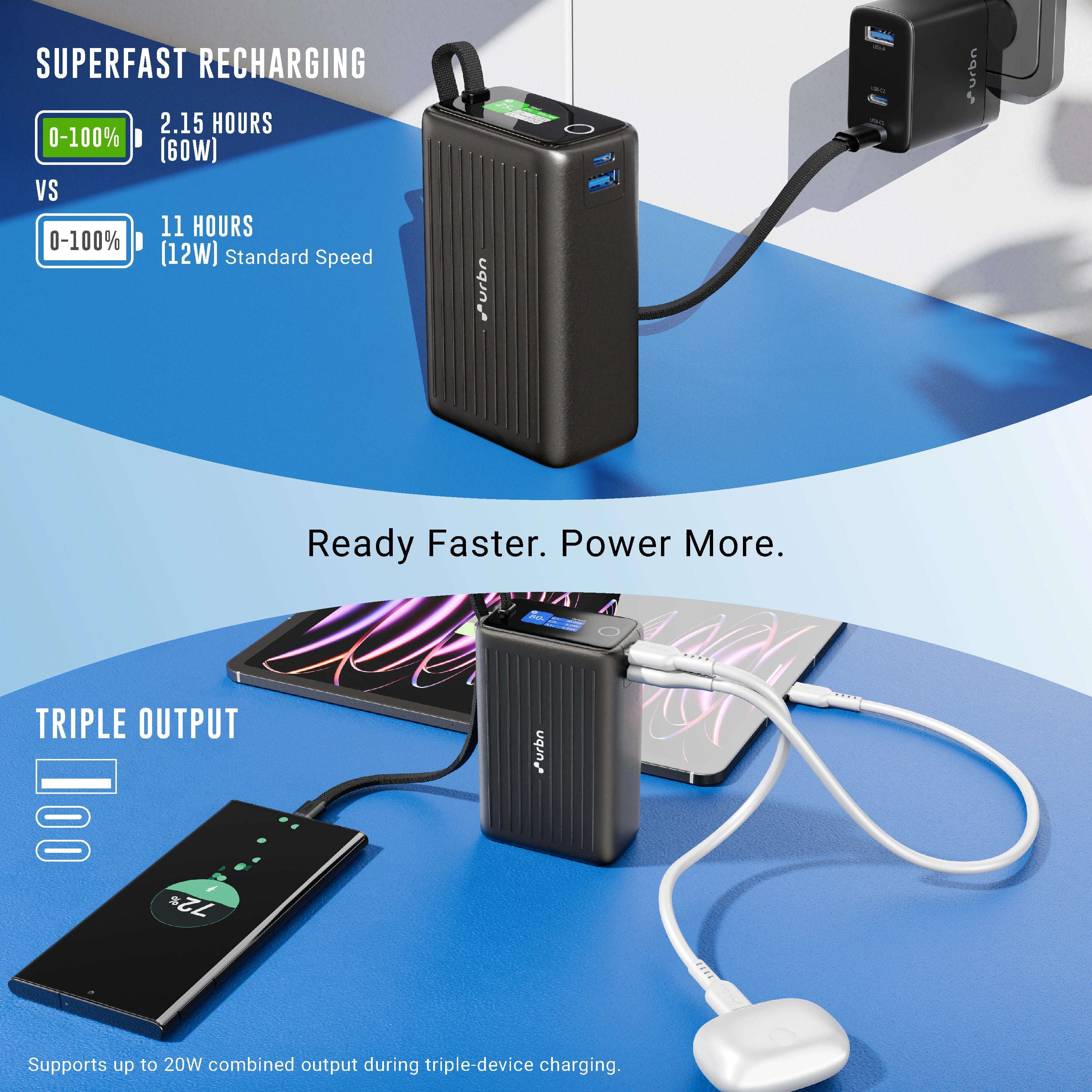 25000mAh Mega Stack 100W Power Bank