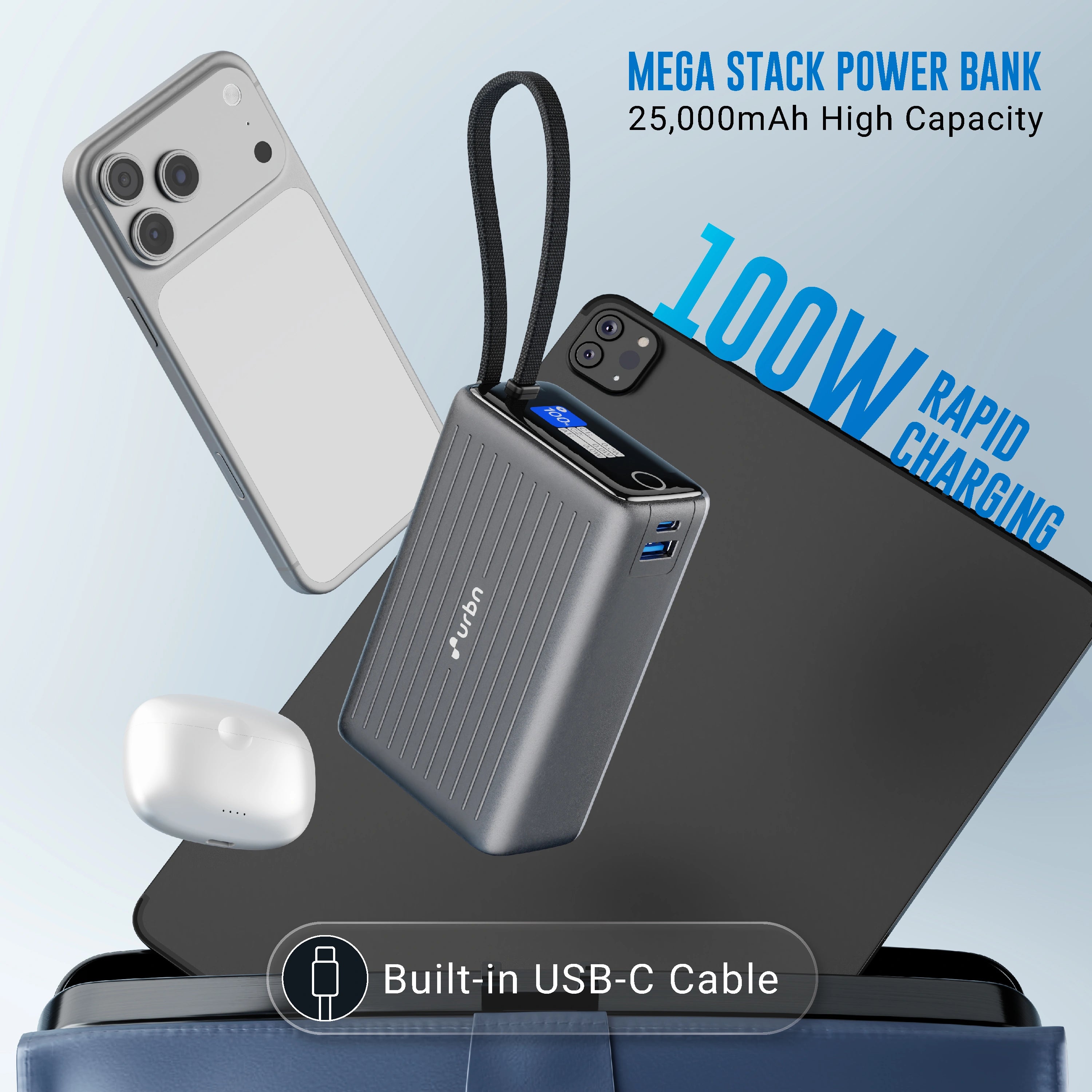 25000mAh Mega Stack 100W Power Bank