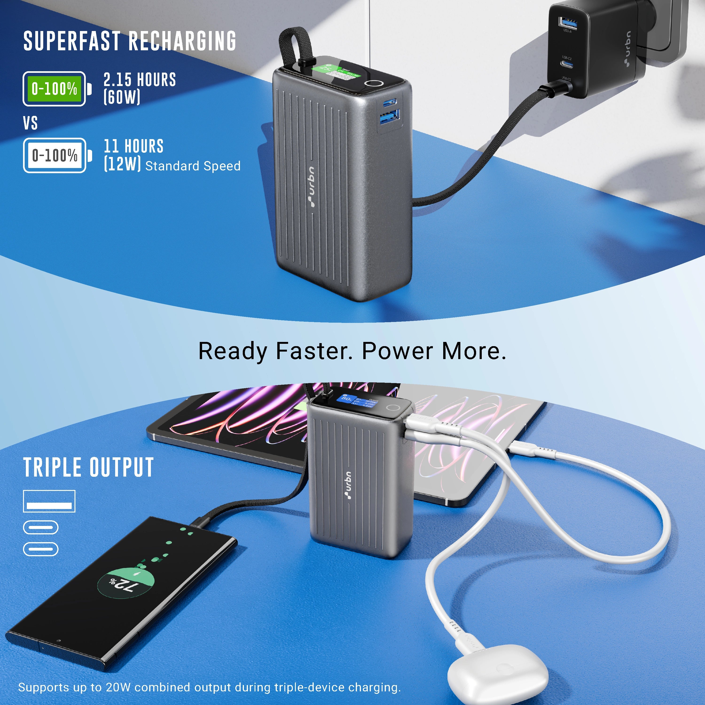 25000mAh Mega Stack 100W Power Bank