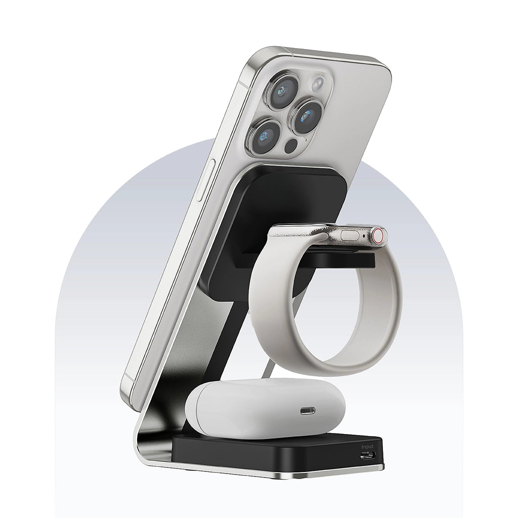 3 in 1 Metal MagTag Stand Charger