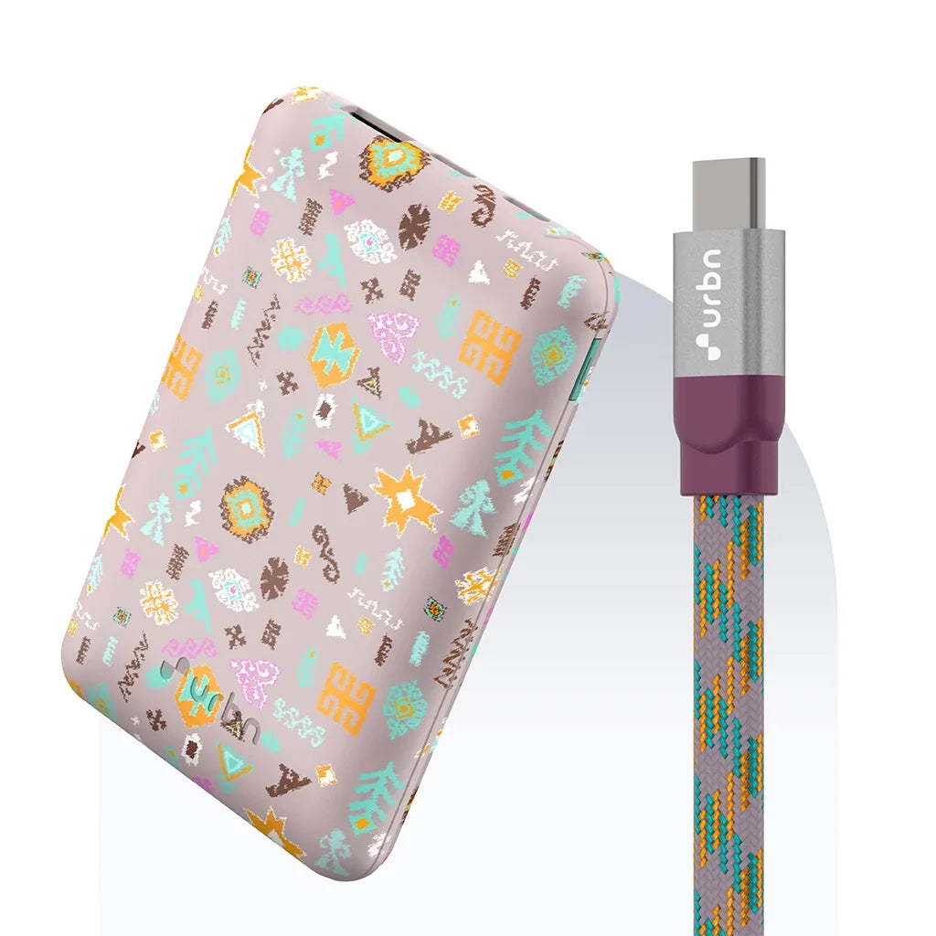 10,000 mAh Nano Slim (Payal Singhal - Pink - UPR111_PSP) + Type C to Type C cable (Payal Singhal - Pink - UPC264_PSP)