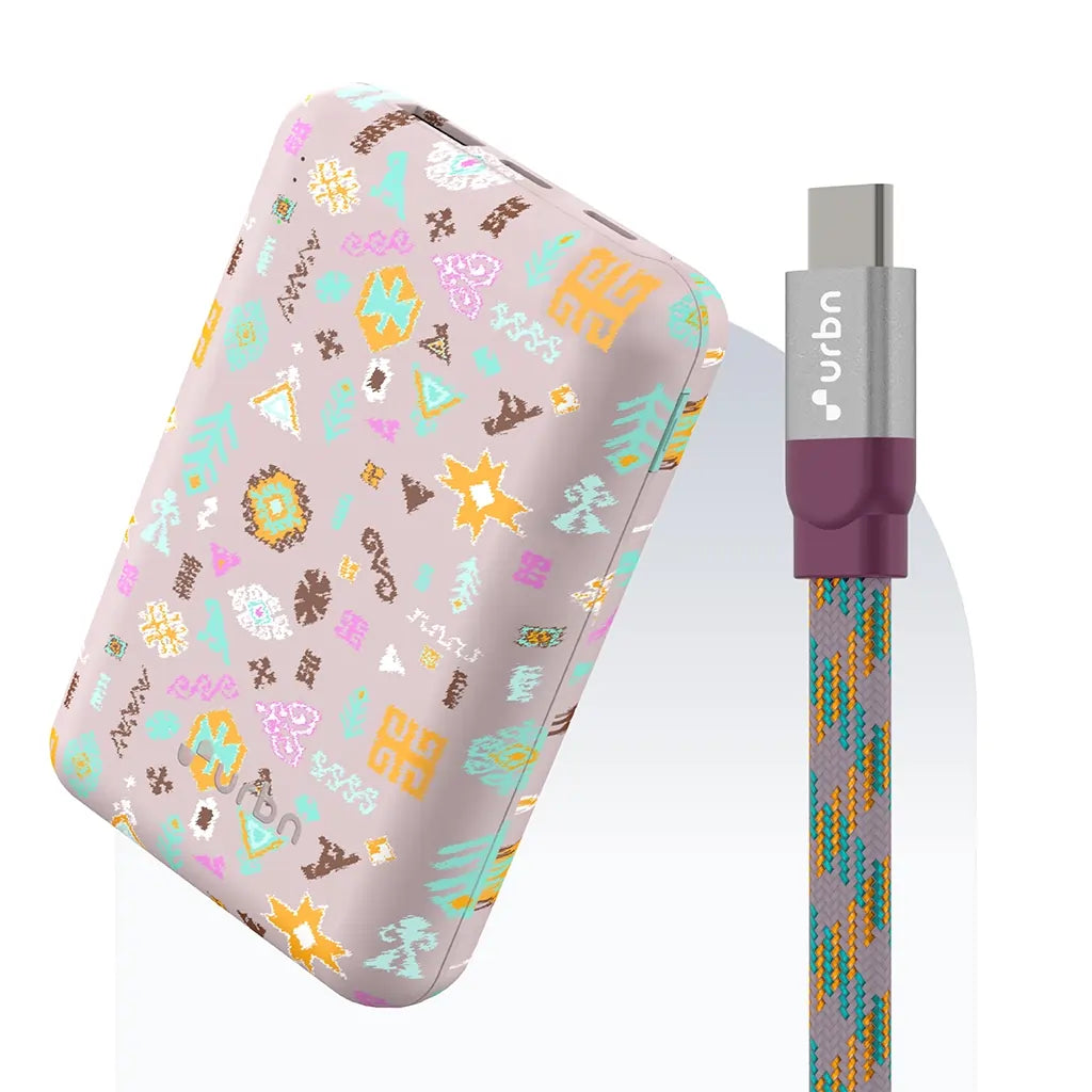 20,000 mAh Nano (Payal Singhal - Pink - UPR208_PSP) + Type C to Type C cable (Payal Singhal - Pink- UPC264_PSP)