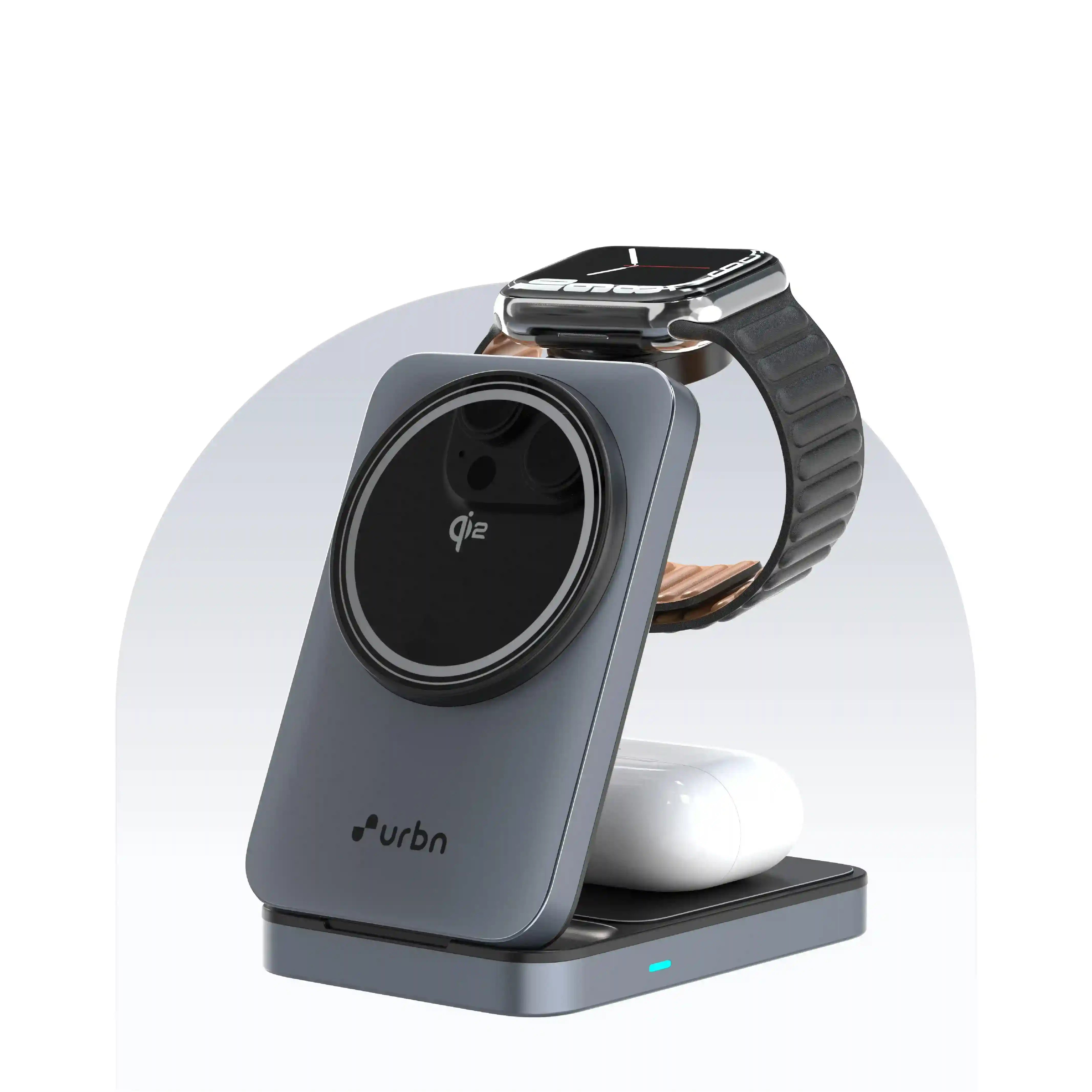 3-IN-1 Qi2 Foldable MagTag Stand Charger