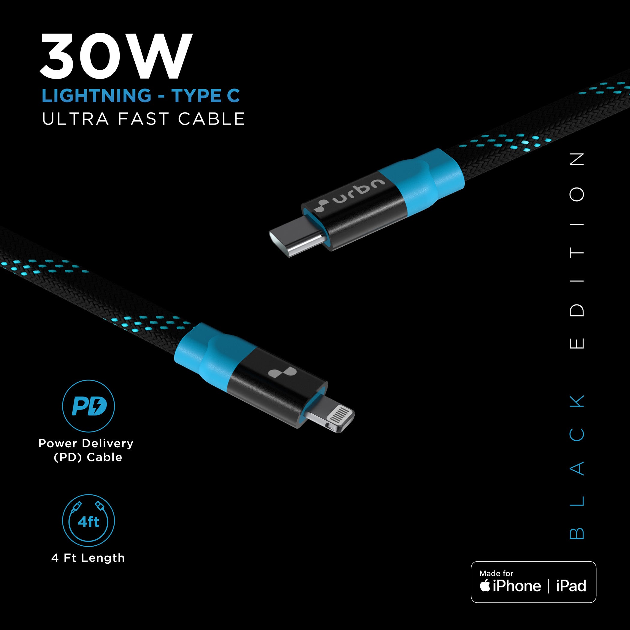30W Super Fast Lightning MFi Certified Cable
