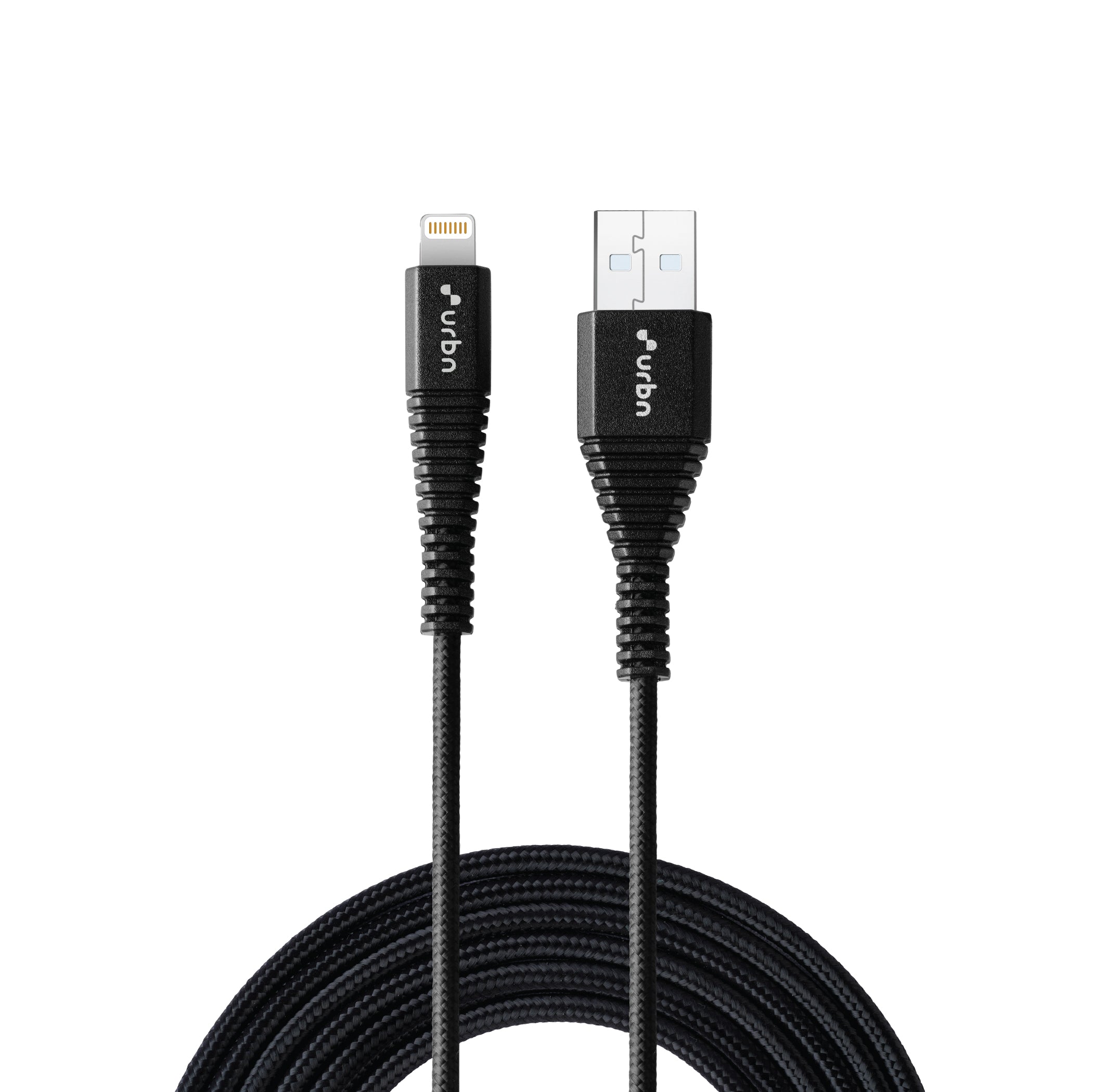 URBN LTG Nylon Braided Apple Certified Lightning to USB Charge and Sync Extra Tough Cable, 4 Feet (1.2 Meters)
